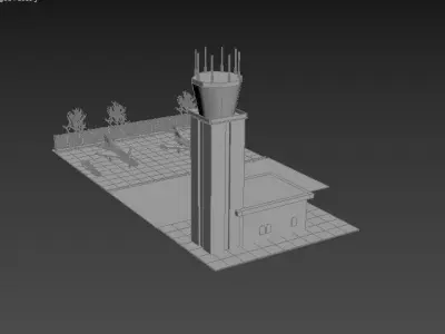 Soviet military bace Low-poly 3D model