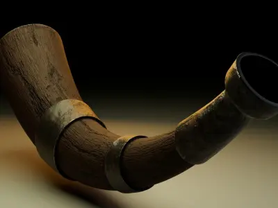 Rustic Horn  Low-poly 3D model
