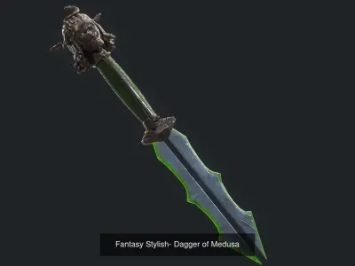 Low poly Fantasy Stylish Dagger Bundle 3D Model Pack
