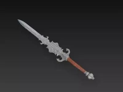 Silverthorn Relicblade - Forgotten Ancestral Weapon Low-poly 3D model