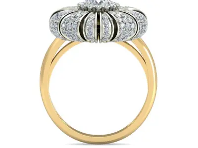 Elegant Antique Silver Ring for Women 3D print model