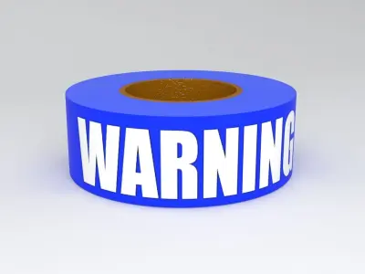 WARNING Tape Blue 3D model