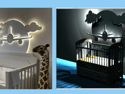 kid room decor plane 3d  Free 3D model