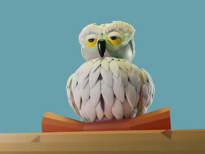 3D Owl Model Low-poly 3D model