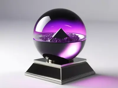 Futuristic Crystal Sphere Award Sculpture 3D model