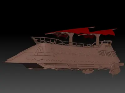 Sail Barge playset diorama vehicle 3D print model