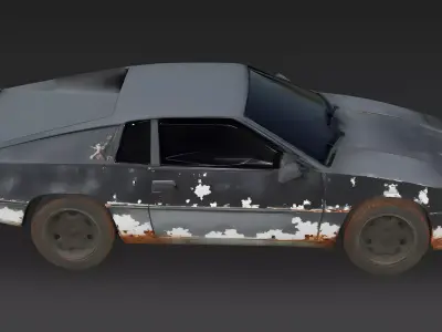 Realistic Corroded Sports Car 3D Model Low-poly 3D model