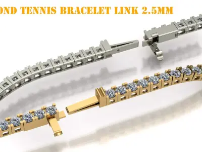 Diamond Tennis Bracelet 2mm50 3D print model