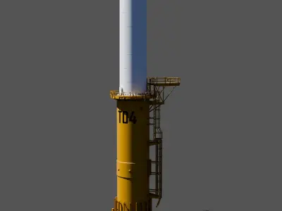 Offshore wind turbine 235 m radius Free 3D model
