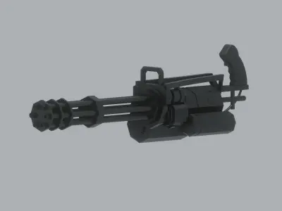 Low Poly Minigun 3D model