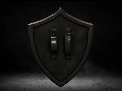 Medieval Cursed Shield High-poly 3D Model 3D model