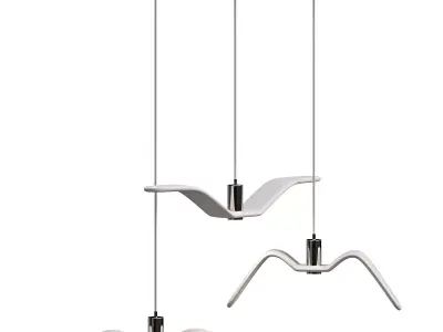 Hanging plastic Led Lamp Bird 3D model