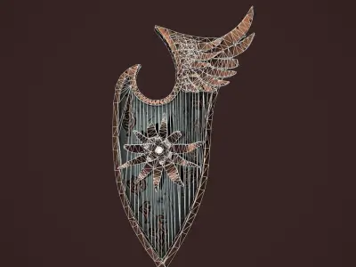 Rune shield Low-poly 3D model