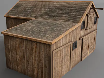 Western stable Low-poly 3D model