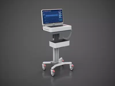 Electrocardiograph machine Low-poly 3D model