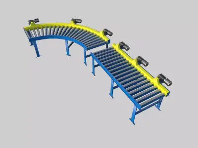 Live Roller Conveyor Low-poly 3D model