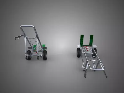 FOUR WHEEL TILT HAND TRUCK CASTER TROLLEY PALLET CART FORK LIFT 3D model