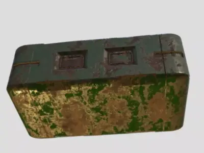 Military Crate Rusted Post apocalyptic environment Low-poly 3D model