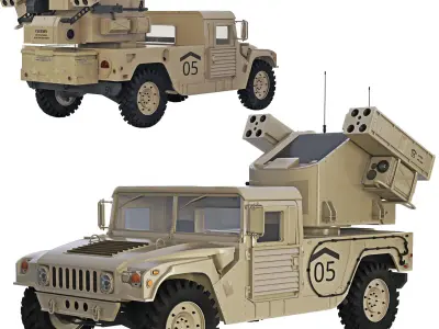 Humvee Military M1097 Avenger 3D model