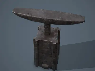 Medieval Blacksmith Long Anvil  Low-poly 3D model