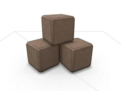 Leather Cubes SHC Quick Office LM Low-poly 3D model