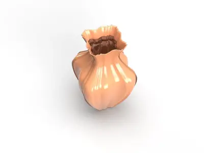 Realistic 3D orange coloured Vase 3D model