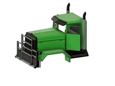 US TRUCK LKW MIT BULLENFAENGER UND AUSPUFF 3D print model