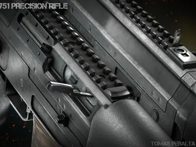 SIG 751 Precision Rifle Low-poly 3D model