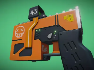 Sci-Fi Handgun stylized Low-poly 3D model