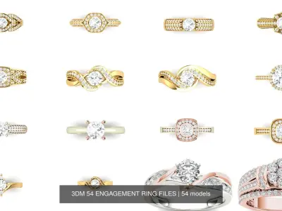3DM 54 ENGAGEMENT RING FILES 3D Model Pack