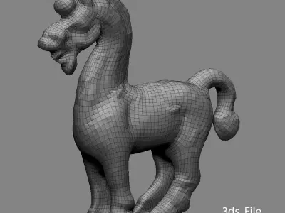 Antique Horse Figure 3D print model