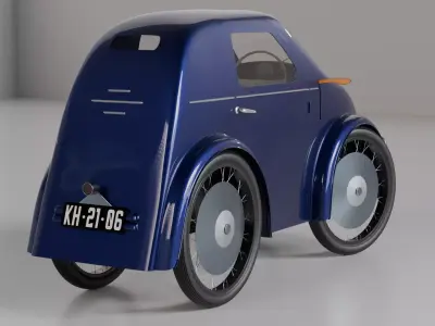 Autobak Legendary Polish Microcar from the 1940s Fully Rigged 3D model