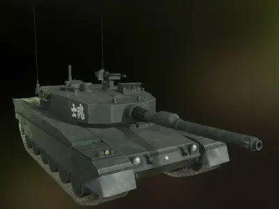 Type 90 Kyu Maru Low-poly 3D model