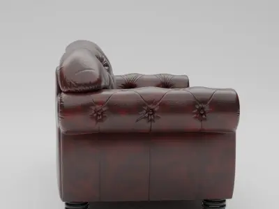 Antique Sofa Low-poly 3D model
