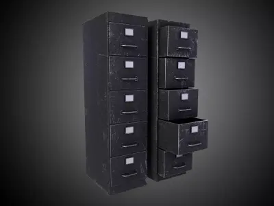 Cabinet V1 - 011 Low-poly 3D model