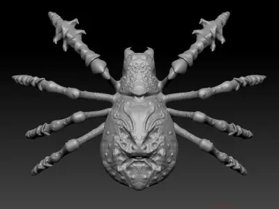 Free High Poly Giant Spider - The Demon Face - Ngchipv Free 3D model