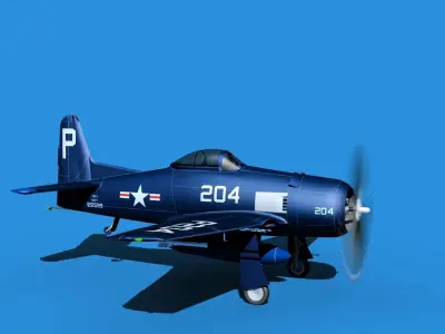 Grumman F8F-2 Bearcat V08 3D model