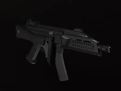 Machine Gun GNB HPA CZ Scorpion EVO 3 A1 - Two Types  Low-poly 3D model