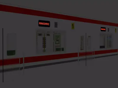 Train Indonesia Interior Low-poly 3D model