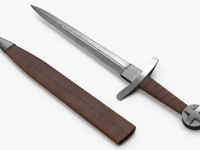Medieval Knight Dagger 3D model
