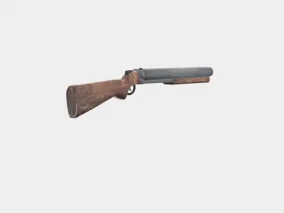 dubble barrel shotgun 3D model