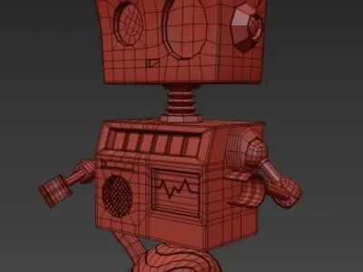 Yellow Robot Low-poly 3D model