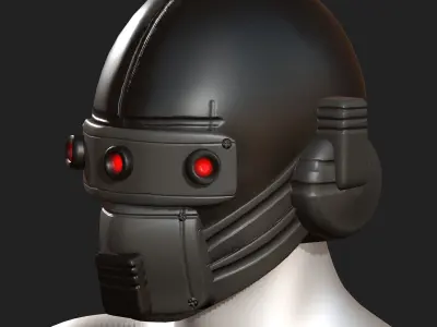 Helmet scifi military combat 3d futuristic  Low-poly 3D model