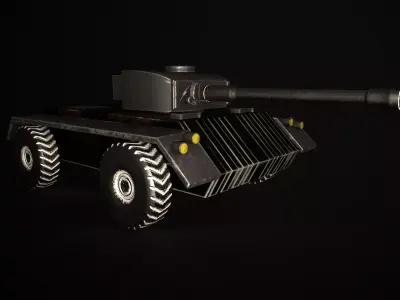 Wheeled Tank Low-poly 3D model