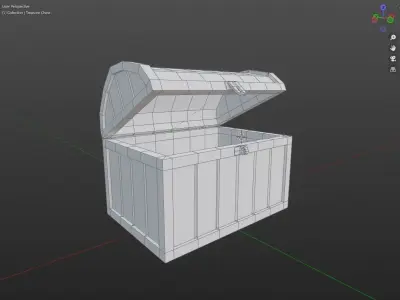 Low-poly Empty Treasure Chest Free low-poly 3D model
