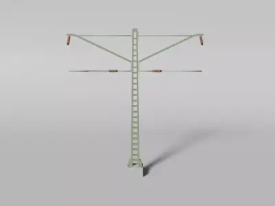 Middle overhead line mast for railway lines 3D model