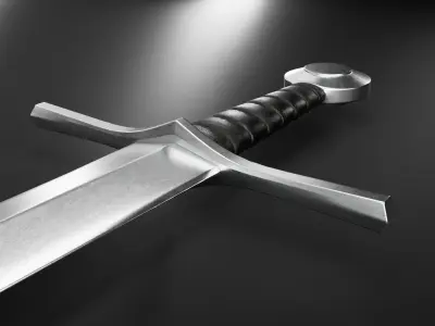 Medieval Sword 05 low poly plus old texture and sheath UE Low-poly 3D model