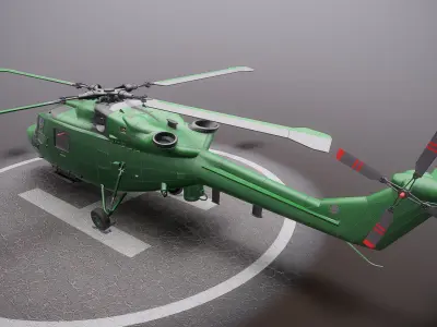 British helicopter Low-poly 3D model
