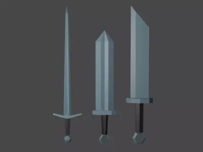 Medieval Swords Low Poly Free low-poly 3D model