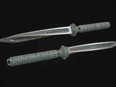 Jagdkommando knife Low-poly 3D model